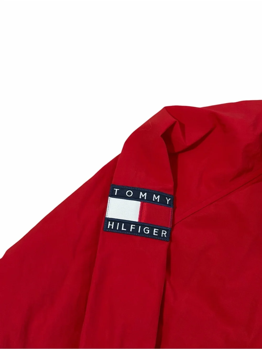 VTG Tommy Hilfiger Nylon Windbreaker Sailing Jacket Mens 2XL Red 90s Spell Out